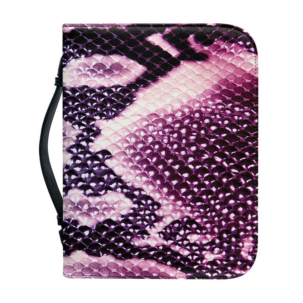 Purple And Blue Snakeskin Print Leather Bible Cover