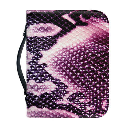 Purple And Blue Snakeskin Print Leather Bible Cover