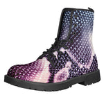 Purple And Blue Snakeskin Print Backpack