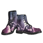 Purple And Blue Snakeskin Print Backpack