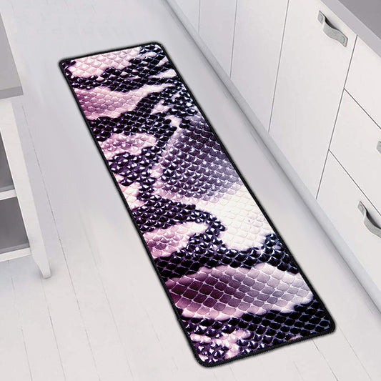 Purple And Blue Snakeskin Print Long Kitchen Mat