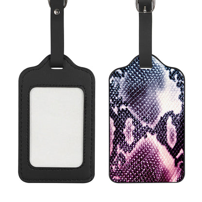 Purple And Blue Snakeskin Print Luggage Tag