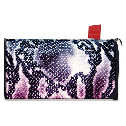 Purple And Blue Snakeskin Print Mailbox Cover