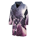 Purple And Blue Snakeskin Print Men's Bathrobe