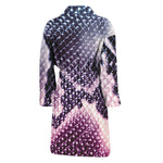 Purple And Blue Snakeskin Print Men's Bathrobe