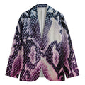 Purple And Blue Snakeskin Print Men's Blazer