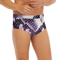 Purple And Blue Snakeskin Print Men's Briefs
