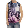 Purple And Blue Snakeskin Print Men's Fitness Tank Top