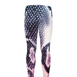 Purple And Blue Snakeskin Print Men's leggings