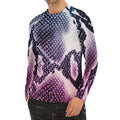 Purple And Blue Snakeskin Print Men's Long Sleeve Rash Guard