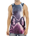 Purple And Blue Snakeskin Print Men's Muscle Tank Top