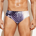 Purple And Blue Snakeskin Print Men's Swim Briefs
