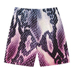 Purple And Blue Snakeskin Print Men's Swim Trunks