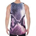 Purple And Blue Snakeskin Print Men's Velvet Tank Top