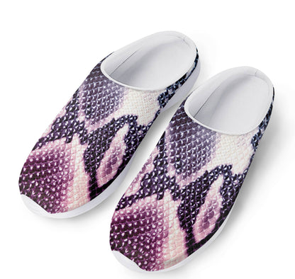 Purple And Blue Snakeskin Print Mesh Casual Shoes