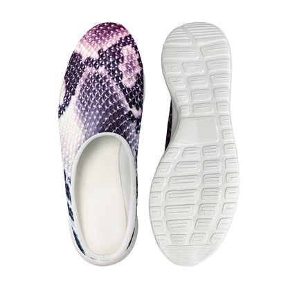 Purple And Blue Snakeskin Print Mesh Casual Shoes