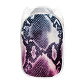 Purple And Blue Snakeskin Print Mesh Laundry Hamper