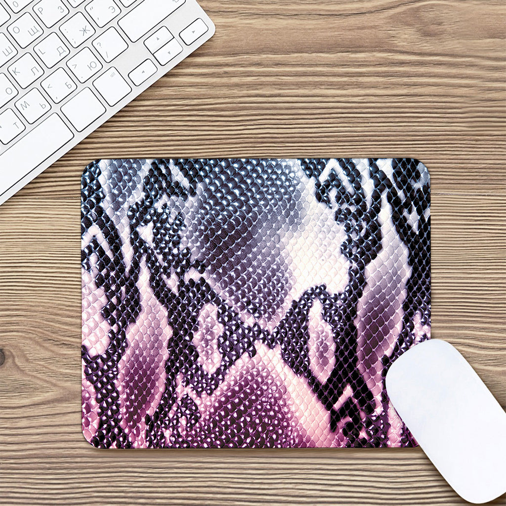 Purple And Blue Snakeskin Print Mouse Pad