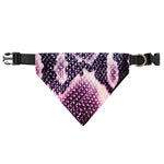 Purple And Blue Snakeskin Print Over The Collar Dog Bandana