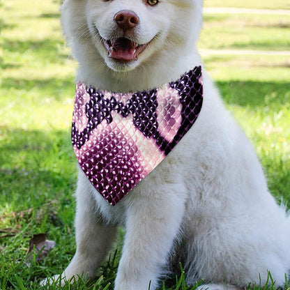 Purple And Blue Snakeskin Print Over The Collar Dog Bandana