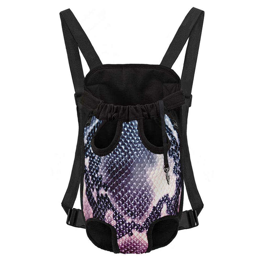 Purple And Blue Snakeskin Print Pet Carrier Backpack