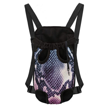 Purple And Blue Snakeskin Print Pet Carrier Backpack