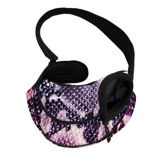 Purple And Blue Snakeskin Print Pet Sling Carrier