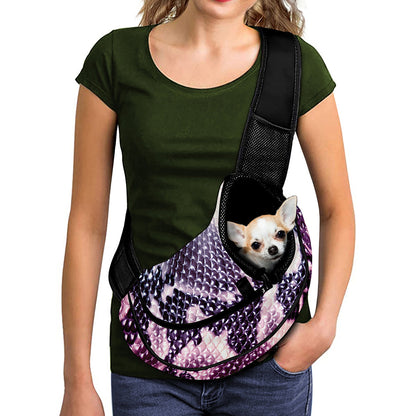 Purple And Blue Snakeskin Print Pet Sling Carrier