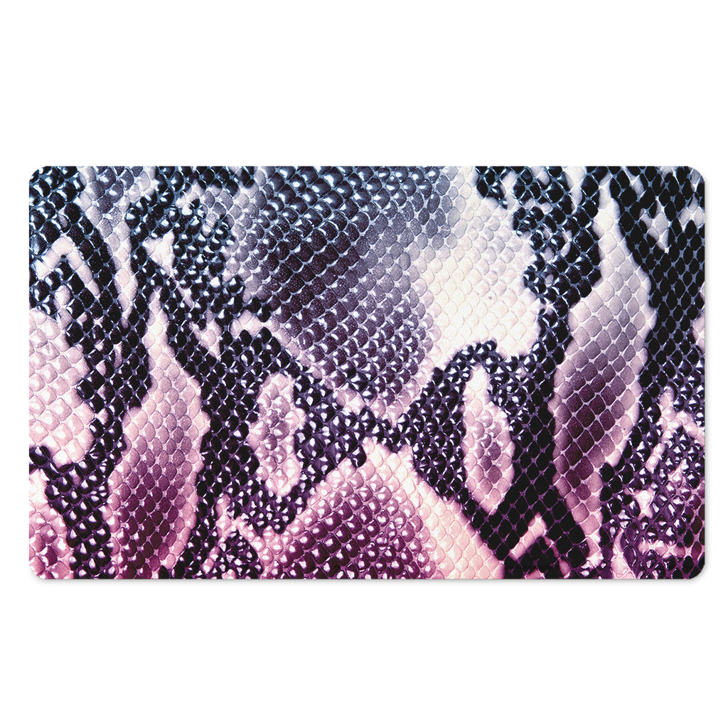 Purple And Blue Snakeskin Print Polyester Doormat