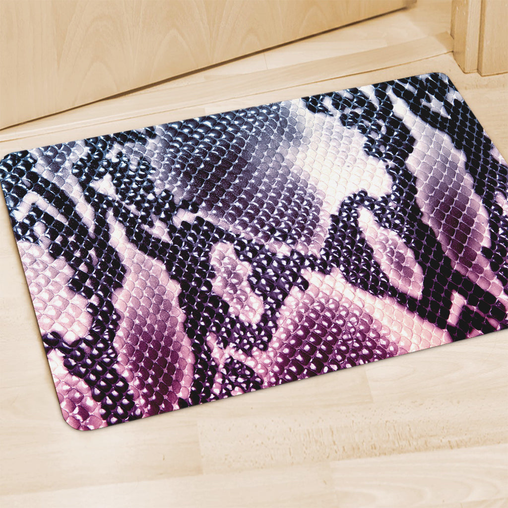 Purple And Blue Snakeskin Print Polyester Doormat