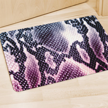 Purple And Blue Snakeskin Print Polyester Doormat