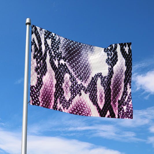Purple And Blue Snakeskin Print Polyester Flag