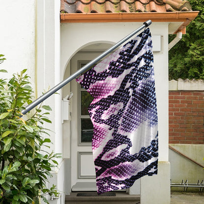 Purple And Blue Snakeskin Print Polyester Flag