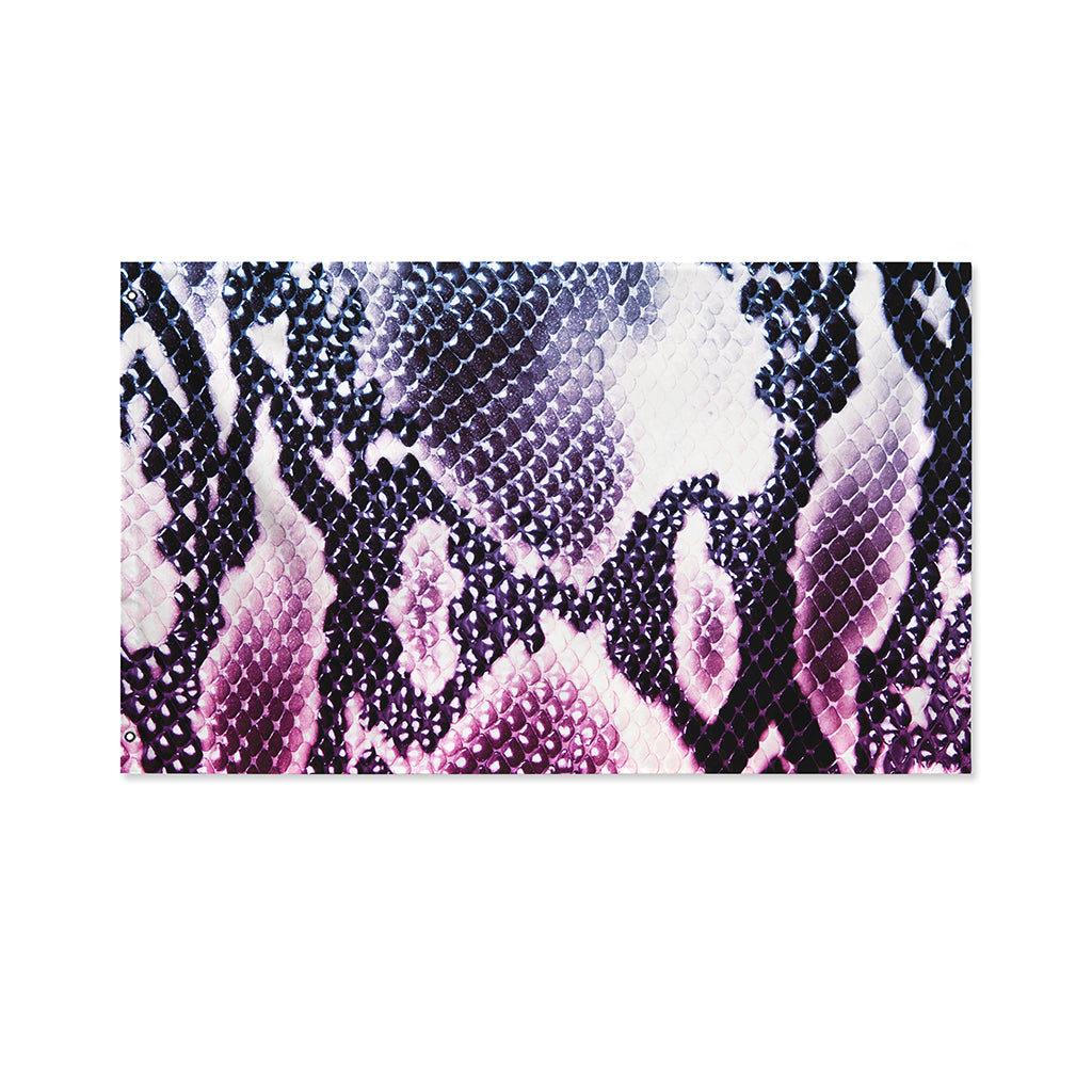 Purple And Blue Snakeskin Print Polyester Flag