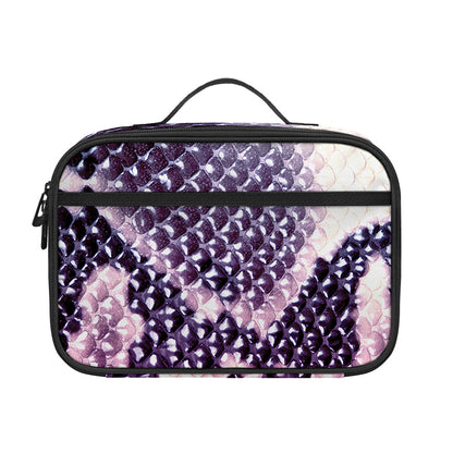 Purple And Blue Snakeskin Print Portable Lunch Bag