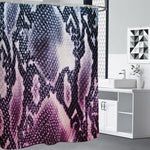 Purple And Blue Snakeskin Print Premium Shower Curtain