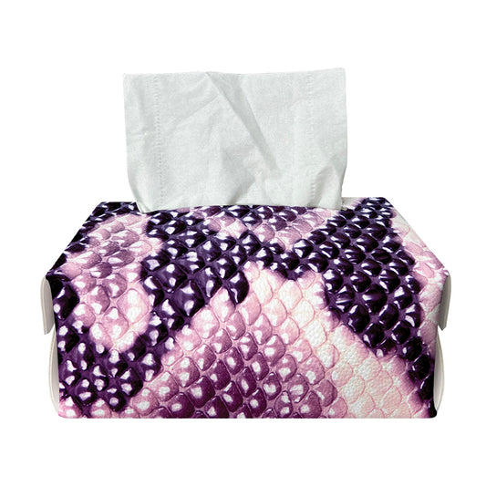 Purple And Blue Snakeskin Print Rectangle Tissue Box Cover