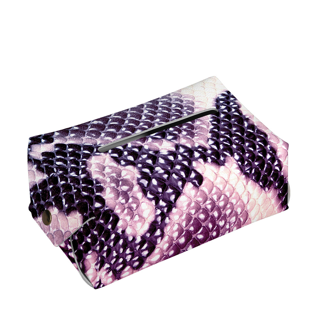 Purple And Blue Snakeskin Print Rectangle Tissue Box Cover