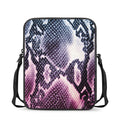 Purple And Blue Snakeskin Print Rectangular Crossbody Bag