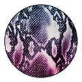 Purple And Blue Snakeskin Print Round Floor Mat