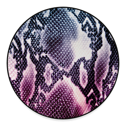 Purple And Blue Snakeskin Print Round Floor Mat