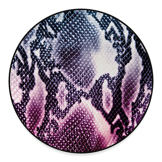 Purple And Blue Snakeskin Print Round Floor Mat