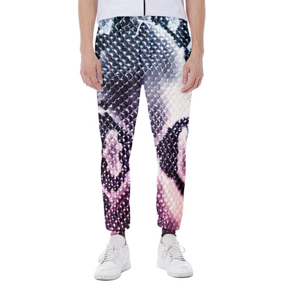 Purple And Blue Snakeskin Print Scuba Joggers