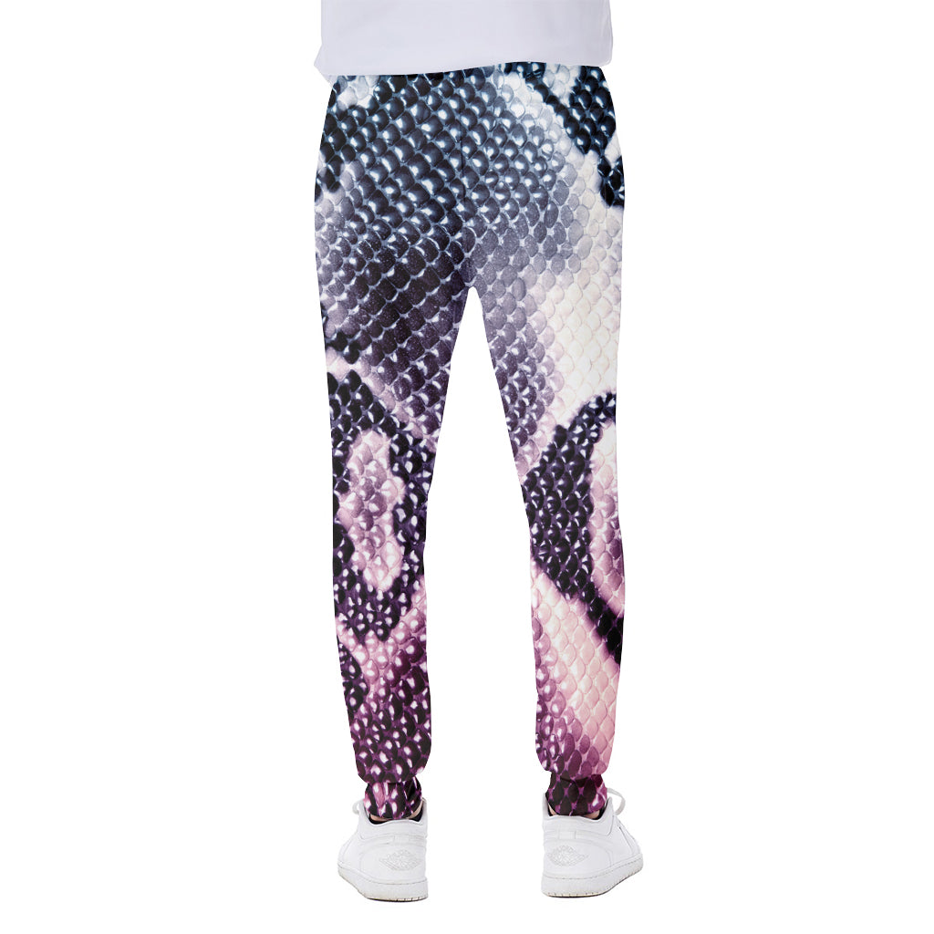 Purple And Blue Snakeskin Print Scuba Joggers