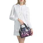 Purple And Blue Snakeskin Print Shoulder Handbag
