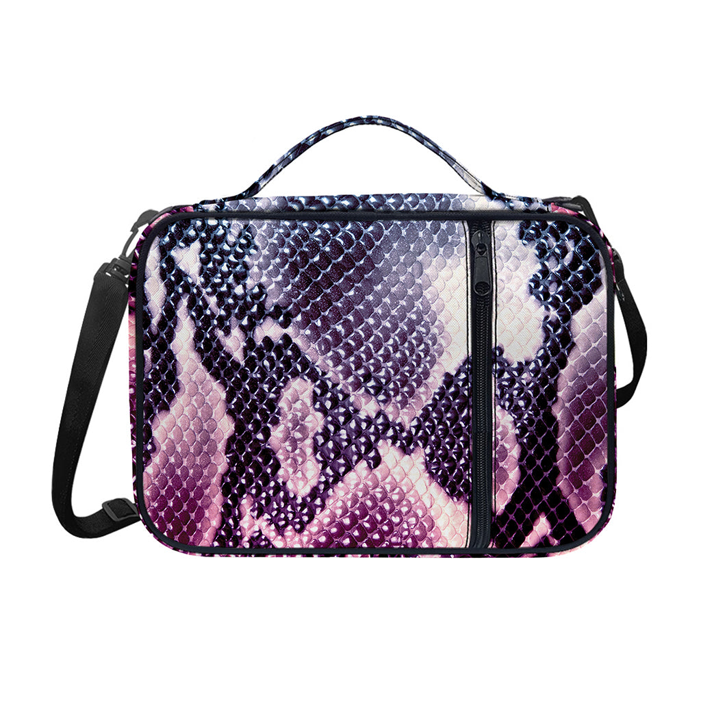 Purple And Blue Snakeskin Print Shoulder Strap Bible Bag