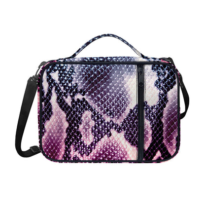 Purple And Blue Snakeskin Print Shoulder Strap Bible Bag