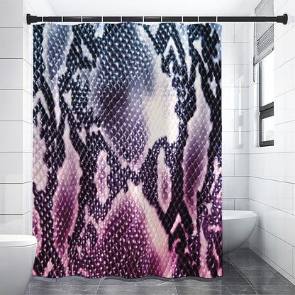 Purple And Blue Snakeskin Print Shower Curtain