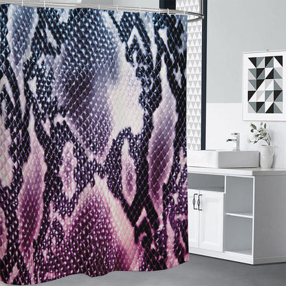 Purple And Blue Snakeskin Print Shower Curtain