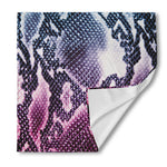 Purple And Blue Snakeskin Print Silk Bandana
